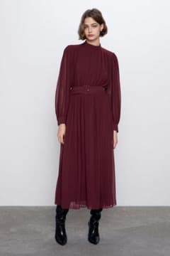 ⭐︎新品⭐︎ ZARA ワンピース　(ボルドー)のサムネイル