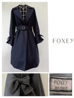 ☆FOXEYフォクシーブティックリボン袖コートネイビー希少42☆ - メルカリ