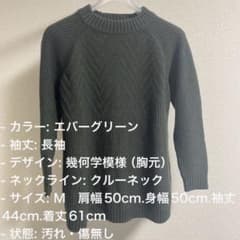 長袖 ニット セーター エバーグリーン 幾何学模様のサムネイル