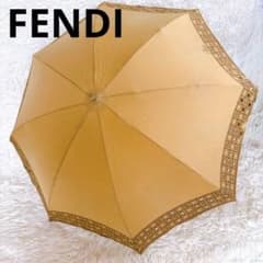 フェンディ ヴィンテージ 折りたたみ日傘 ズッカ柄 ゴールドカラー