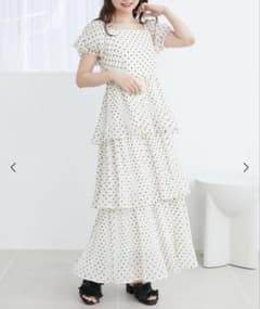 majestic legon ドットプリーツティアードワンピースのサムネイル