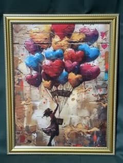 Super Mercari Market Sponsored Price: Banksy-style Art Painting - Girl with Balloons