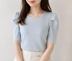 美品 MISCH MASCH 半袖 リブカットソー バックリボンのサムネイル