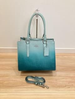 美品・希少】COACH 2way ショルダーバッグ ターコイズ グラデーション 