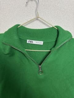 ZARA グリーン ハーフジップニットのサムネイル
