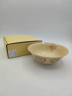 ZZ074【新品・未使用】平茶碗 仁清写 花火 加藤昌山 紙箱 茶道具