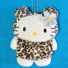 激レア☆ハローキティのティッシュ入れ・チェーンマスコット☆ヒョウ柄
