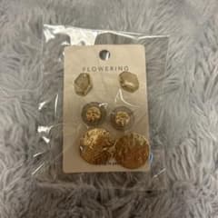 FLOWERING 3ペアピアスセット ゴールド