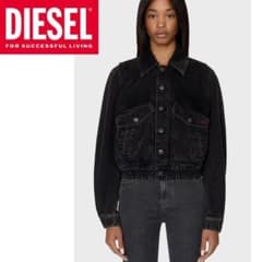 未使用　定価7万　ディーゼル　Dロゴ デニムジャケット　中綿入り　ショート丈　黒 m70691934065_1.jpg?1732326990