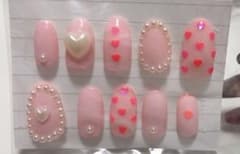 ネイルチップ　量産　ジャニーズ　ピンク　ハートのサムネイル