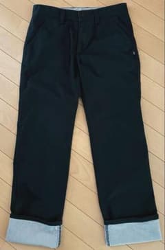 ロールアップ　長ズボン　パンツ カジュアル　薄黒　160 キッズ