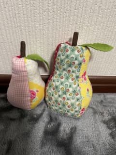 パッチワーク洋梨型ぬいぐるみ2個セットのサムネイル