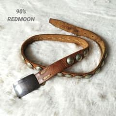 【レア】90s REDMOON コンチョ 24連 レザー ベルト 茶色 バックル レア】90s REDMOON コンチョ 24連 レザー ベルト 茶色 バックル - メルカリ