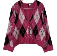 H&M DIVIDEDニットカーディガン　ピンク　Sのサムネイル