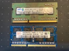 ノートPC用メモリ 2枚 x 4GB = 8GB DDR3 PC3-12800のサムネイル