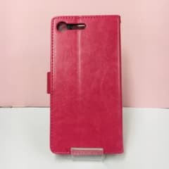 Xperia XZ Premium レザー ケース カバー ピンクのサムネイル