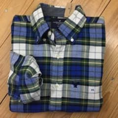 新品【メンズXS】★アメリカンイーグル★チェック柄長袖シャツ/白ブルーのサムネイル
