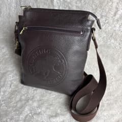 美品 ハンティングワールド オールレザー ショルダーバッグ サコッシュ