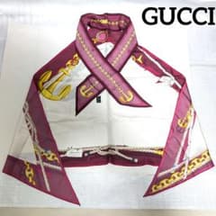GUCCI 美品 大判スカーフ ゴールドアンカー柄 GUCCI 美品 大判スカーフ ゴールドアンカー柄 - メルカリ