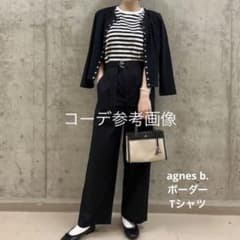 agnes b. アニエスベー 細ボーダー (黒✖️白) 半袖 Tシャツのサムネイル