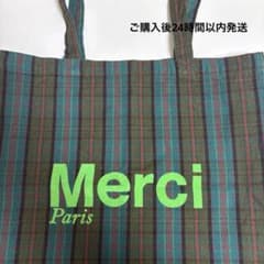 Merci Paris メルシーパリ チェック柄トートバッグ - メルカリ