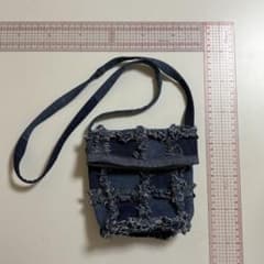 デニム フリンジデザインのサコッシュ兼ショルダーバッグのサムネイル