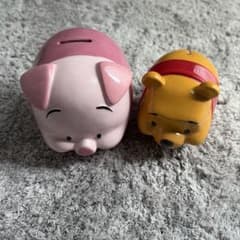 くまのプーさん ピグレット 貯金箱 コインバンク 陶器 加藤工芸