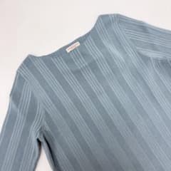 DEMYLEE NEW YORK リブニット 半袖 ブルー Sのサムネイル