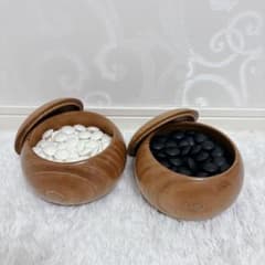 高級 蛤碁石 那智黒石 特大碁笥セット 32〜34号 白石 黒石 天然 囲碁