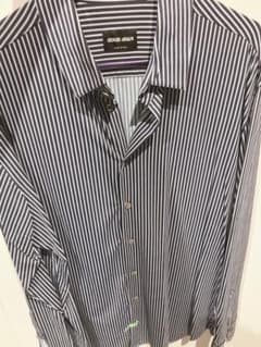 GIORGIO ARMANI ストライプ柄シャツ43 ハイテク素材 - メルカリ