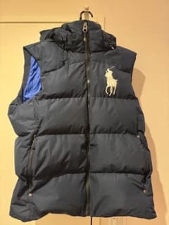 POLO by Ralph Lauren ダウンベスト ビッグポニー ネイビー - メルカリ