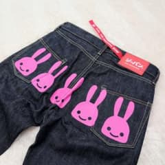 ✨新品✨CUNE キューン 5連 ピンク うさぎ デニムパンツ ウサギ 濃紺