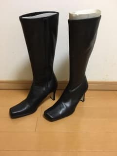 ロングブーツ 黒 ブラックのサムネイル