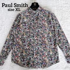 ポールスミス】総柄長袖シャツ 鉱石 岩石 天然石 コットン 日本製 XL