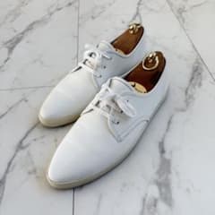 CELINE ホワイトレザー スニーカー ジャクノ 42 - メルカリ