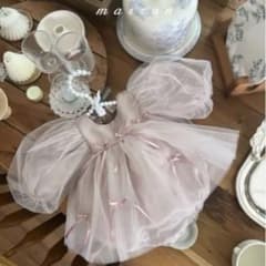 新品】marron リボンロンパース ピンク 結婚式ドレス 誕生日ドレス