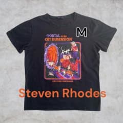 スティーブンローズ Steven Rhodes 猫プリントTシャツホラーMサイズのサムネイル