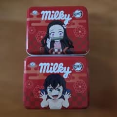 不二家 ミルキー 鬼滅の刃 缶ケース 2種セットのサムネイル