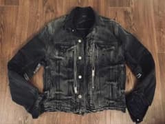 AMIRI アミリデニムジャケット ブラック ダメージ加工 ジップ Gジャン 