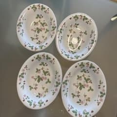WEDGWOOD ワイルドストロベリー オーバル(パスタ、カレー)深皿4枚