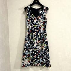 シャネル 97S ワンピース 34 ネイビー系ドット - メルカリ