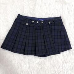 希少　バーバリーブルーレーベル　2way プリーツミニスカート　スカパン　38