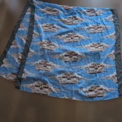 風景柄 ストール 青と茶色のサムネイル