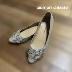 ツモリチサトウォーク パンプス フラットシューズ ゴールドネコ