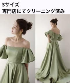 【DRESS PRODUCTON】  オフショルダー ボリューム袖 サテンドレスのサムネイル