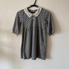 水玉模様 グレー ワンピース 130cmのサムネイル