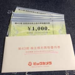 ビックカメラ優待券12000円分のサムネイル