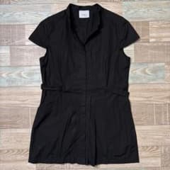 専用　アクリス　AKRIS punto ブラック　シャツワンピース AKRIS punto アクリスプント ワンピース シャツ ブラウス 黒 S相当