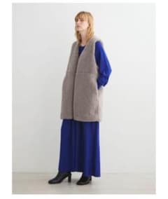 [three dots］Upcycled eco fur outer vestのサムネイル