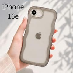 iPhone16e 케이스 うねうね 클리어 한국 파형 소프트 케이스 투명